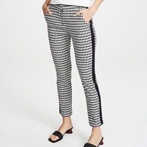 Veronica Beard Black and White Checkered Chinos